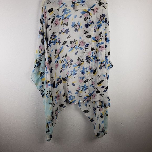 Lane Bryant Women's One Size Gauze Floral Kimono Flowy Draped Oversized Sleeves - Picture 7 of 8